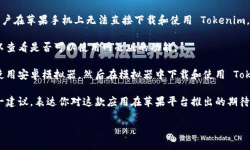 根据我的了解，Tokenim 目前尚未推出适用于 iOS 系统的应用程序，这意味着用户在苹果手机上无法直接下载和使用 Tokenim。如果你希望在苹果设备上使用 Tokenim 相关服务，可以尝试以下几种替代方案：

1. **网页版访问**：你可以通过苹果设备的浏览器访问 Tokenim 的官方网站，以查看是否可以使用网页版的功能。

2. **安卓模拟器**：如果你需要使用 Tokenim 的某些特性，可以考虑在电脑上使用安卓模拟器，然后在模拟器中下载和使用 Tokenim 的安卓版本。

3. **反馈建议**：如果你希望 Tokenim 推出苹果版，可以向他们的客服反馈这一建议，表达你对这款应用在苹果平台推出的期待。

如果你有更多的问题或需要进一步的帮助，请随时告诉我！